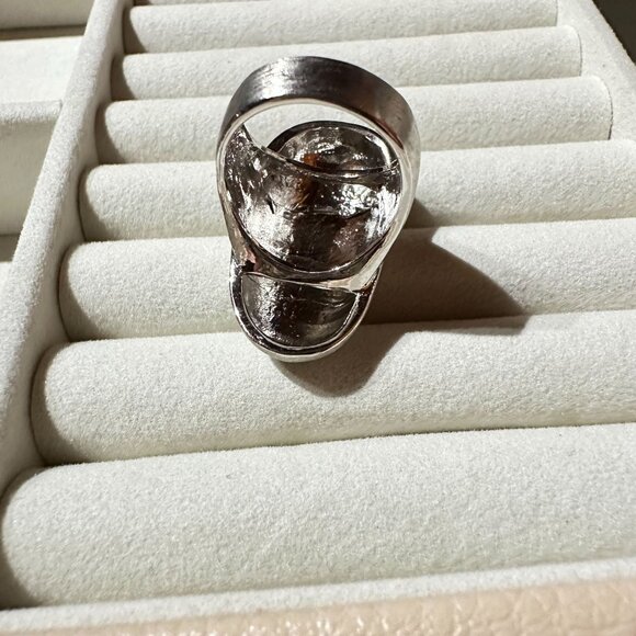 Park Lane Silver-Tone Bean Ring Size 7 Sleek Modern Design - Picture 8 of 10